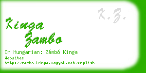 kinga zambo business card