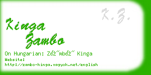 kinga zambo business card
